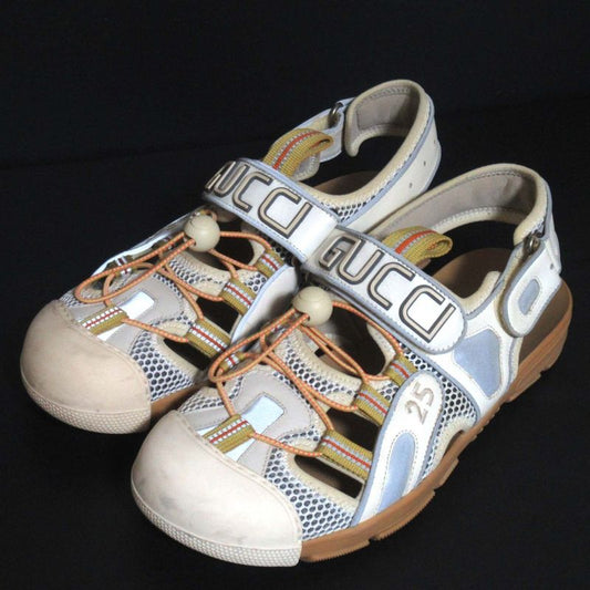 Gucci Mesh Velcro Sandals 563484 8 Size 27cm (10.63in) Beige Men's Used