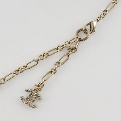 Chanel Coco Crocodile Motif Metal And Rhinestone Silver Ladies 126.3g Necklace