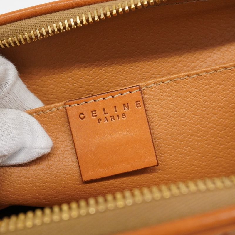 Celine Pouch Macadam PVC Brown Gold Hardware Women