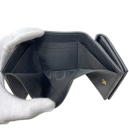 Gucci Trifold Wallet Black 736151 Unused Excellent Condition Leather S Rank