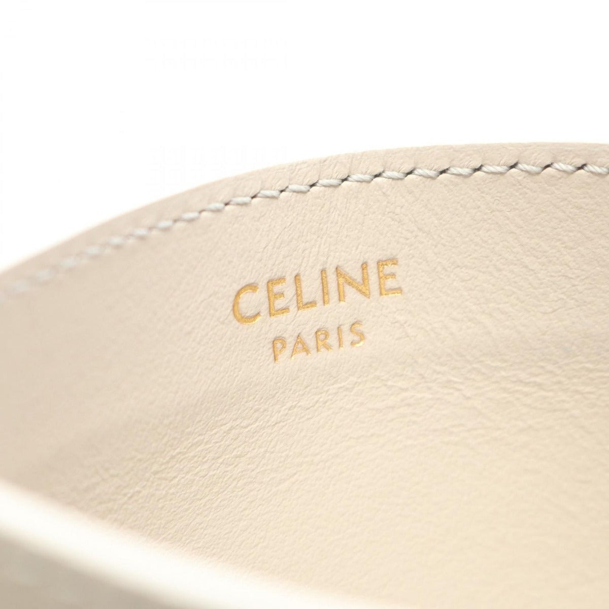 Celine Card Case Triomphe Light Gray Leather — view 4