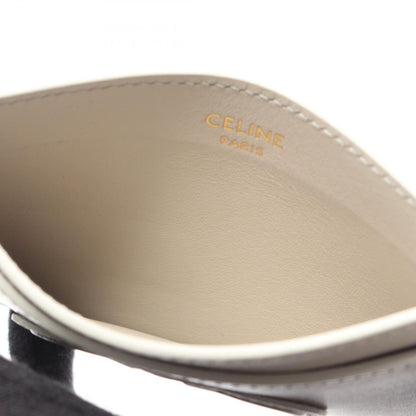 Celine Card Case Triomphe Light Gray Leather — view 5