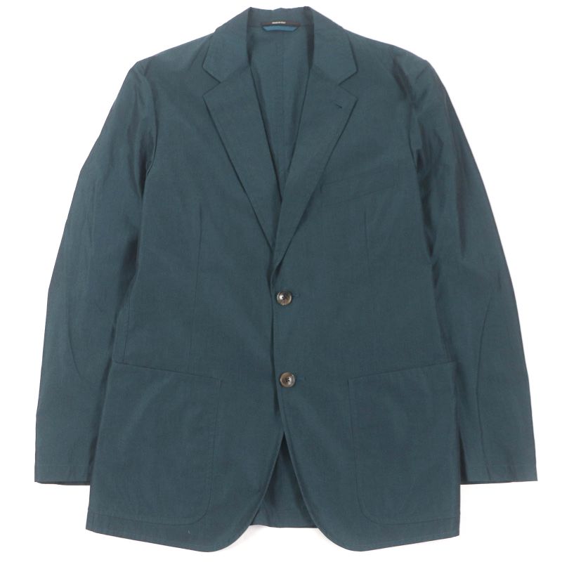 Hermes Cotton Single Ancon Jacket Tailored Jacket Bleather Green 48 Made In
