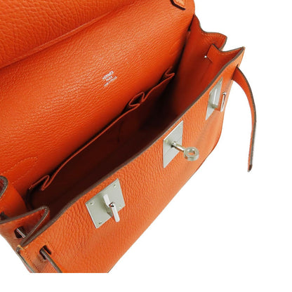 Hermes Jypsiere 28 Orange Silver Taurillon — view 4