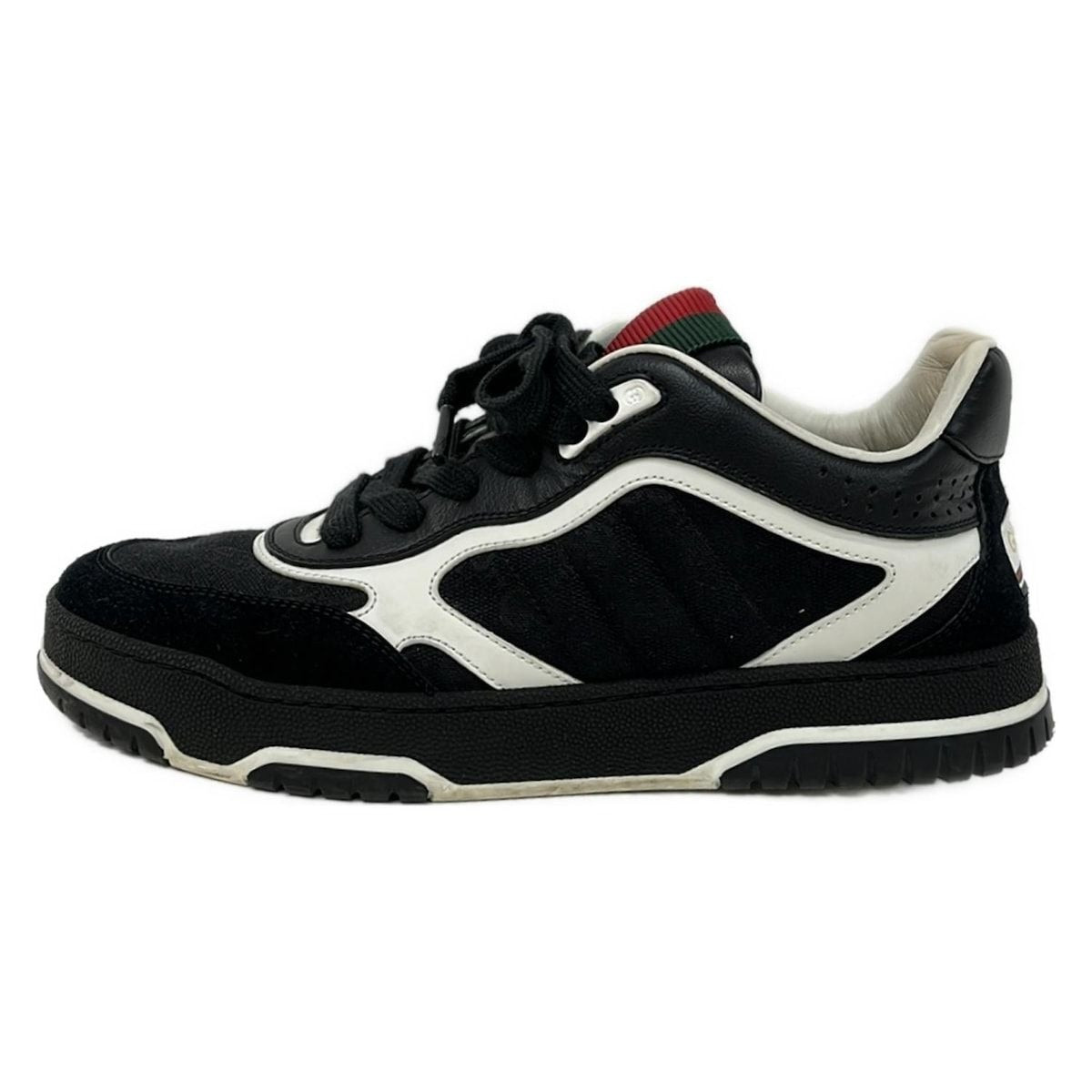 Gucci Sneakers 36 Reweb Black White Multi GG Pattern Sherry