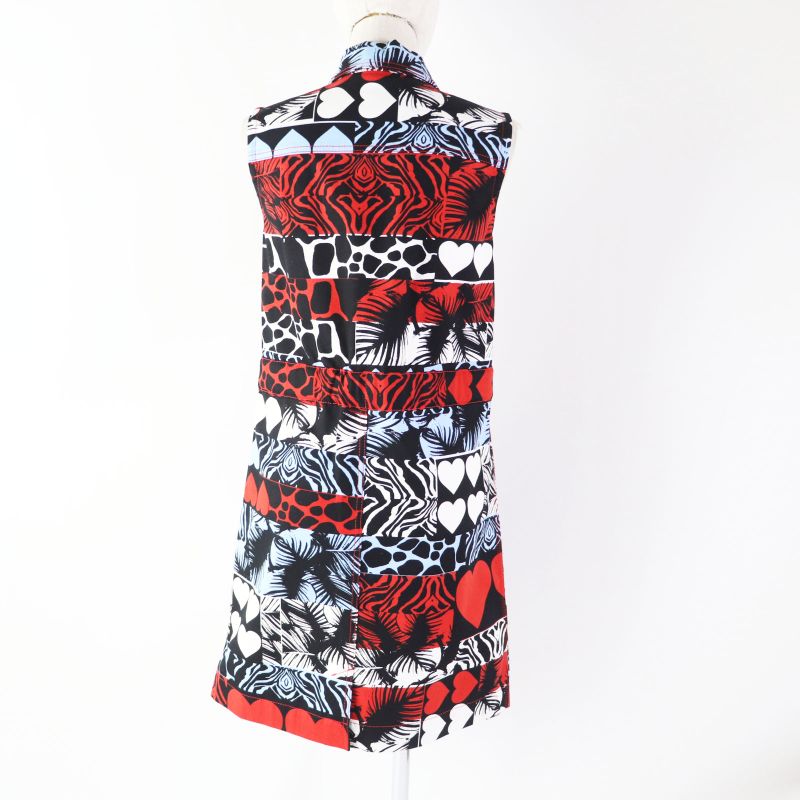 Hermes 23SS 3e0551d1 Wild Print Denim Dress Sleeveless Dress Multi 34 With