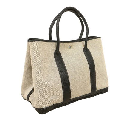 Hermes Tote Garden Party PM Bolduc Ribbon Toile Ash Black Silver — view 2