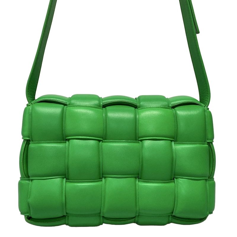 Bottega Veneta Shoulder Bag Padded Cassette Green Lambskin