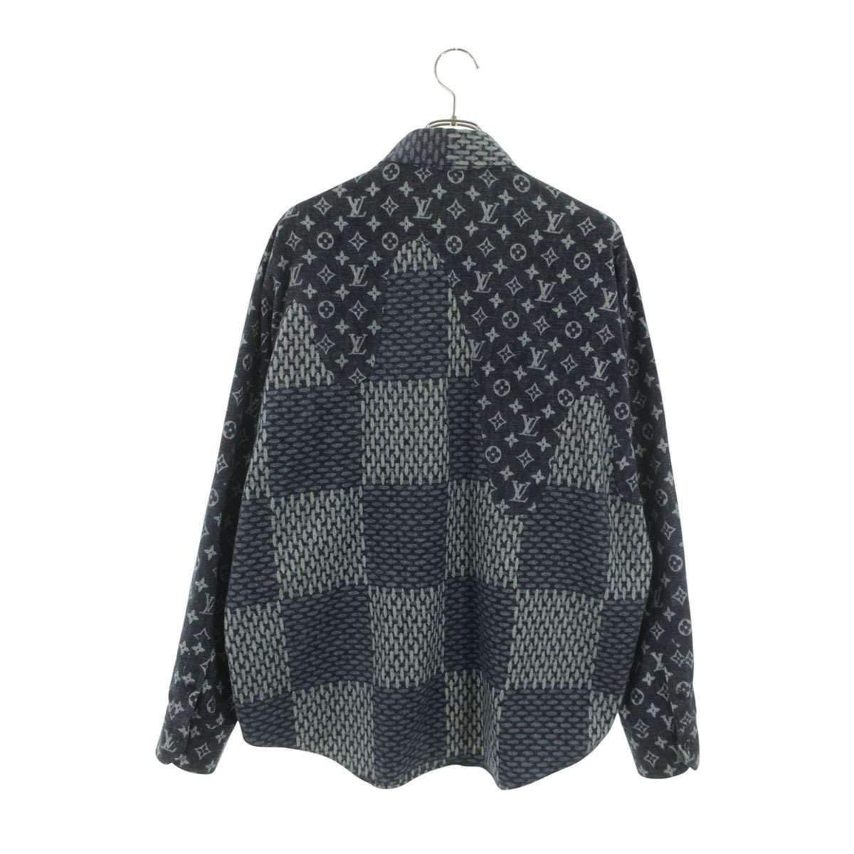Louis Vuitton Vji Monogram Wave Giant Damier Flannel Long Sleeve Shirt — view 2