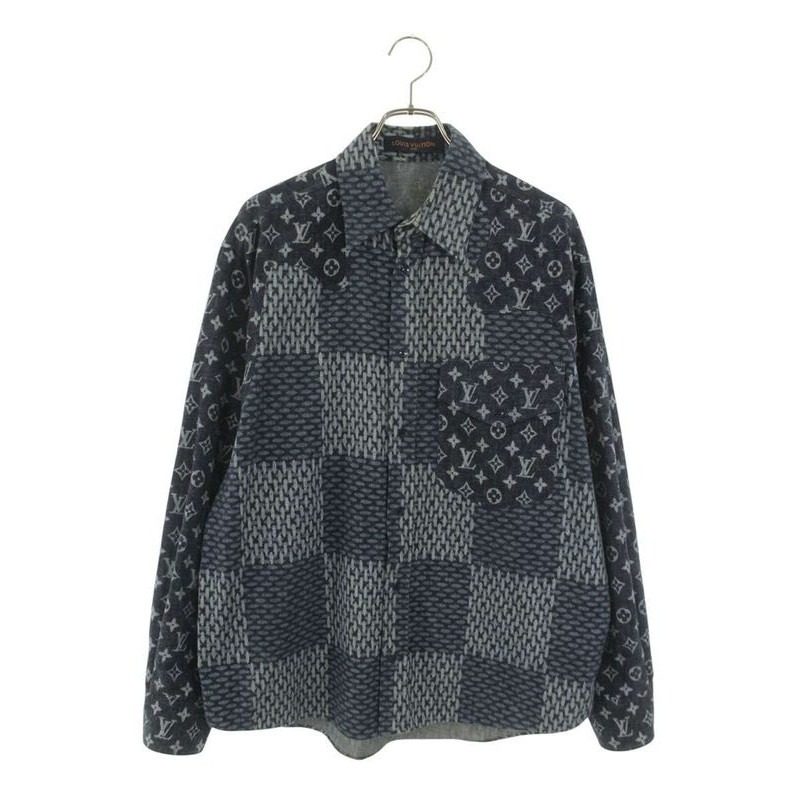 Louis Vuitton Vji Monogram Wave Giant Damier Flannel Long Sleeve Shirt