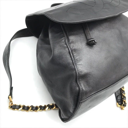 Chanel Jumbo CC Logo Mark Backpack Lambskin Black