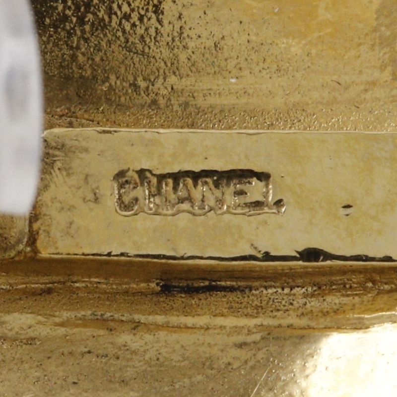 Chanel Coco Mark Matelasse Vintage Gold Plated Ladies 41g Earrings