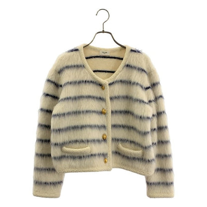 Celine Alpaca Wool Gold Button Chasseur Jacket 2 T M White Navy