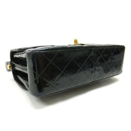 Chanel Double Face Bag 26 Quilted Patent Leather Black Gold — view 3