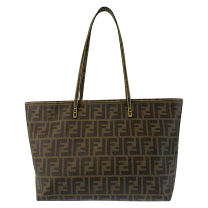 Fendi Zucca Brown Yellow Tote Shoulder Bag