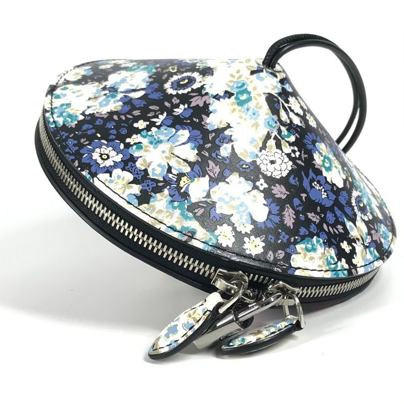 Louis Vuitton Floral Toupie Multicolor Flower Pouch Case Leather Black Blue