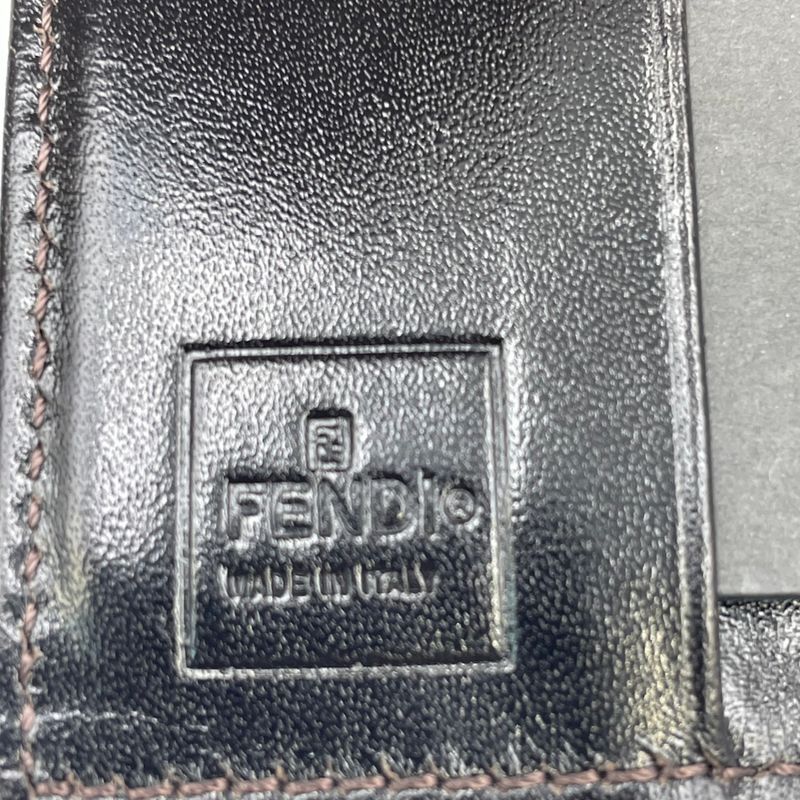 Fendi FF Pattern Key Case Leather Engraved Blawan