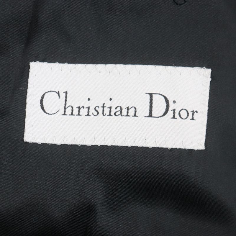 Christian DIOR Vintage 100% Cashmere Double Chester Coat Dark