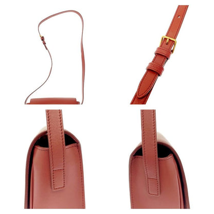 Celine Leather Folco Cuir Triomphe Shoulder Bag Lipstick 408622 Shoulder Bag