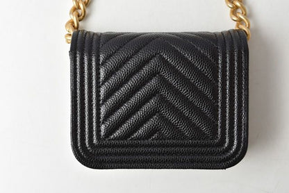 Chanel Belt Bag Coin Case Chain Pouch Chanel Boy Chanel Black Gold Hardware