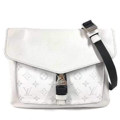 Louis Vuitton Shoulder Bag Flap Messenger Taiga Leather White