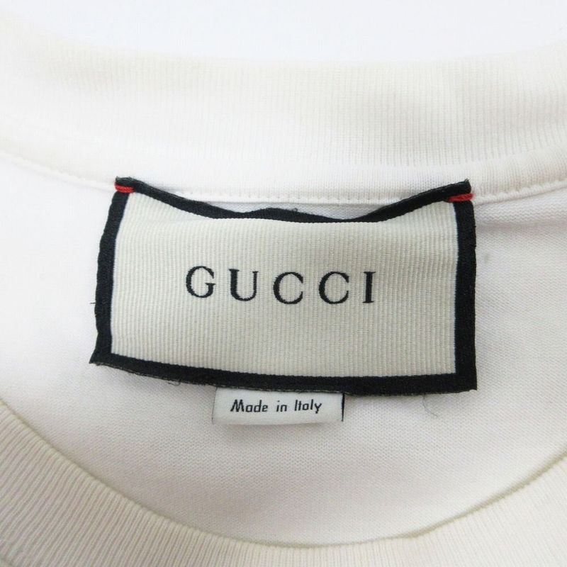 Gucci 565806 Xjazy Blade Print T-Shirt Short Sleeve Top White Size M Men's