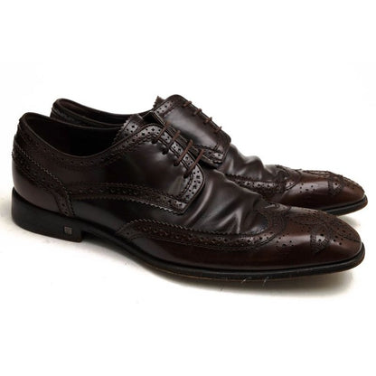 Louis Vuitton Shoes Business Men Leather Dark Brown — view 2