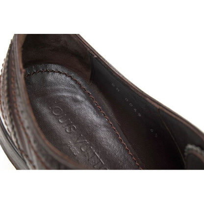 Louis Vuitton Shoes Business Men Leather Dark Brown — view 8