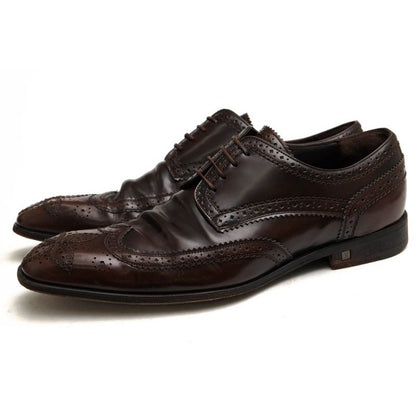 Louis Vuitton Shoes Business Men Leather Dark Brown