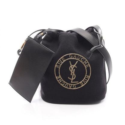 Saint Laurent Paris Shoulder Bag Rive Gauche Bucket Nero Wool Leather