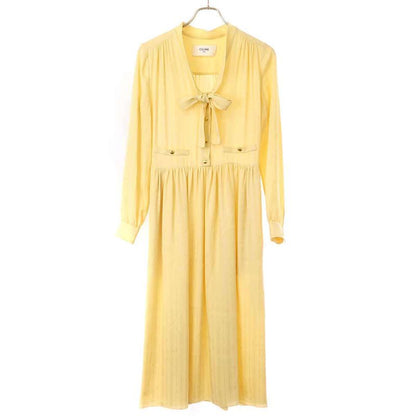 Celine Lavalliere Dress Lavalliere Silk Jacquard Dress 2r12l550v.03ch Beige 34