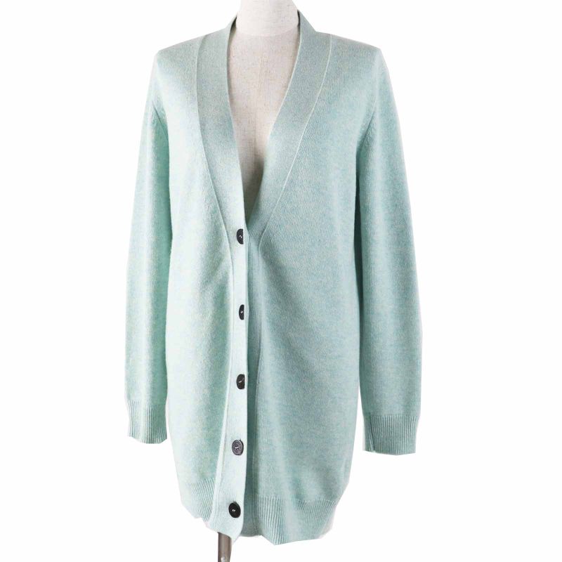 Hermes 2021 100% Cashmere Long Length Knitted Cardigan With Serie Buttons