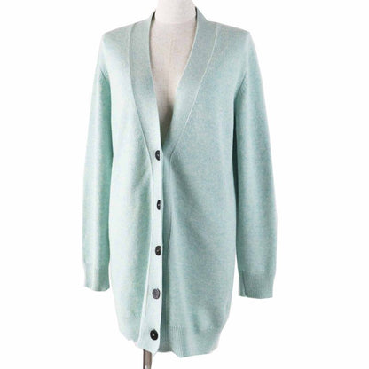 Hermes 2021 100% Cashmere Long Length Knitted Cardigan With Serie Buttons