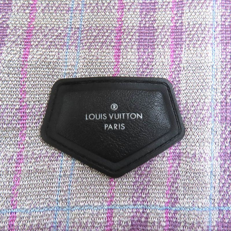 Louis Vuitton Fhkl56snw Silk Blend Leather With Logo Patch Lame Checked High