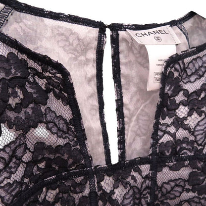 Chanel Camellia Lace Floral Short Sleeve Blouse Cut And Sewn Size 36 P47412w0543