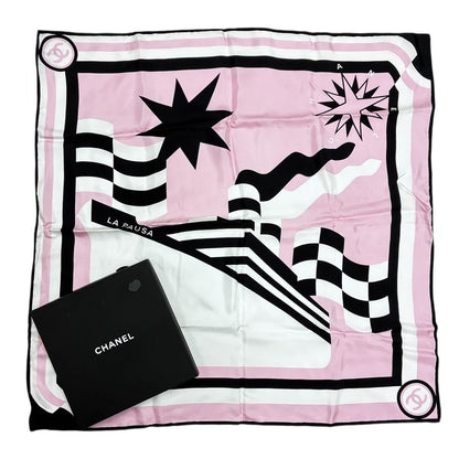 Chanel Large Scarf CC Logo Silk Pink — view 2