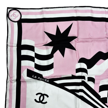 Chanel Large Scarf CC Logo Silk Pink — view 3