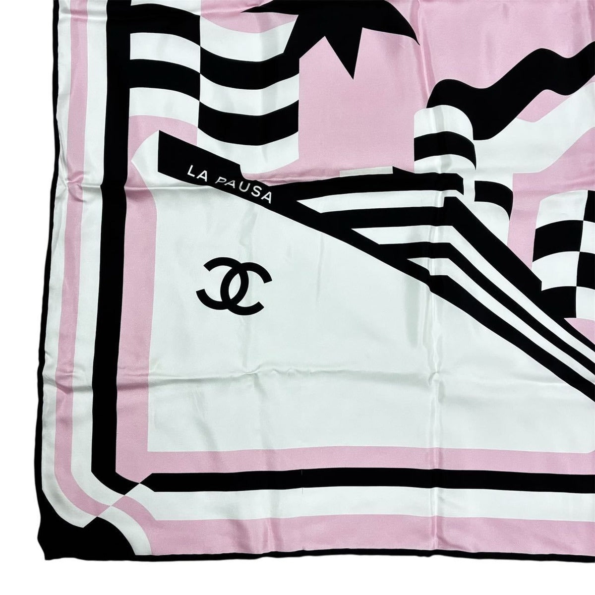 Chanel Large Scarf CC Logo Silk Pink — view 6