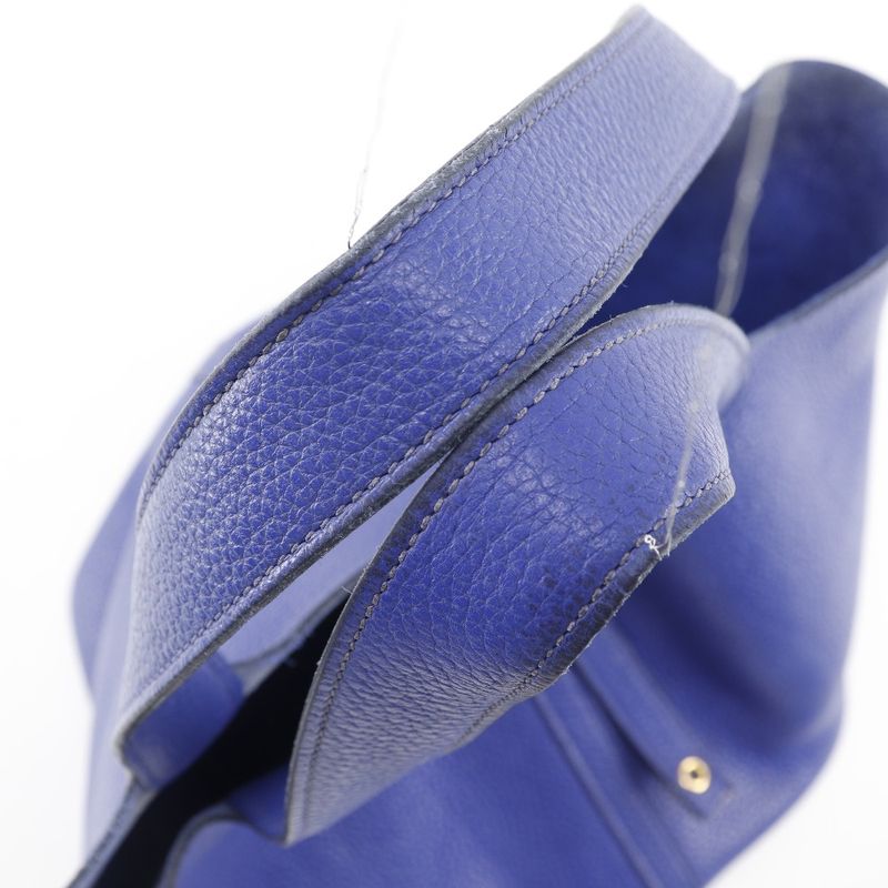 Hermes Picotin Lock 22mm (0.87in) Taurillon Clemence Blue Electric Blue/gold