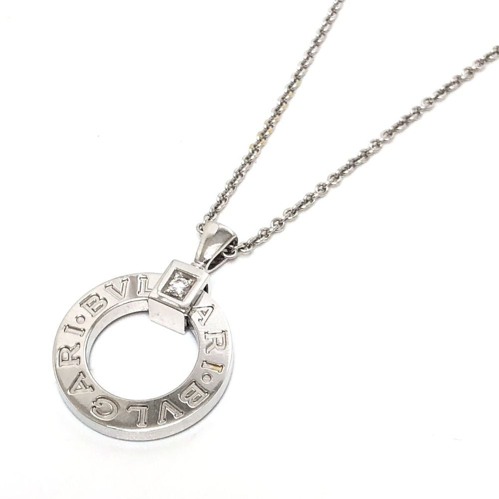 Bvlgari Necklace 18k White Gold Diamond Silver