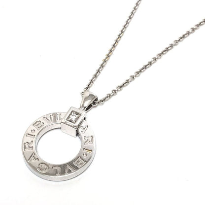 Bvlgari Necklace 18k White Gold Diamond Silver