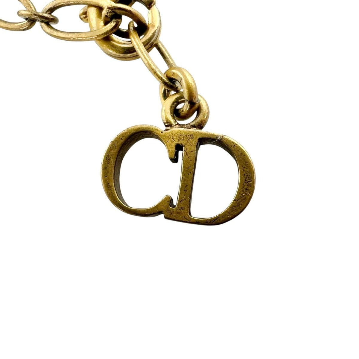 Dior Choker Metal Nylon Black Necklace Gold — view 4