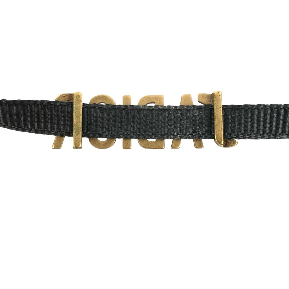 Dior Choker Metal Nylon Black Necklace Gold — view 6