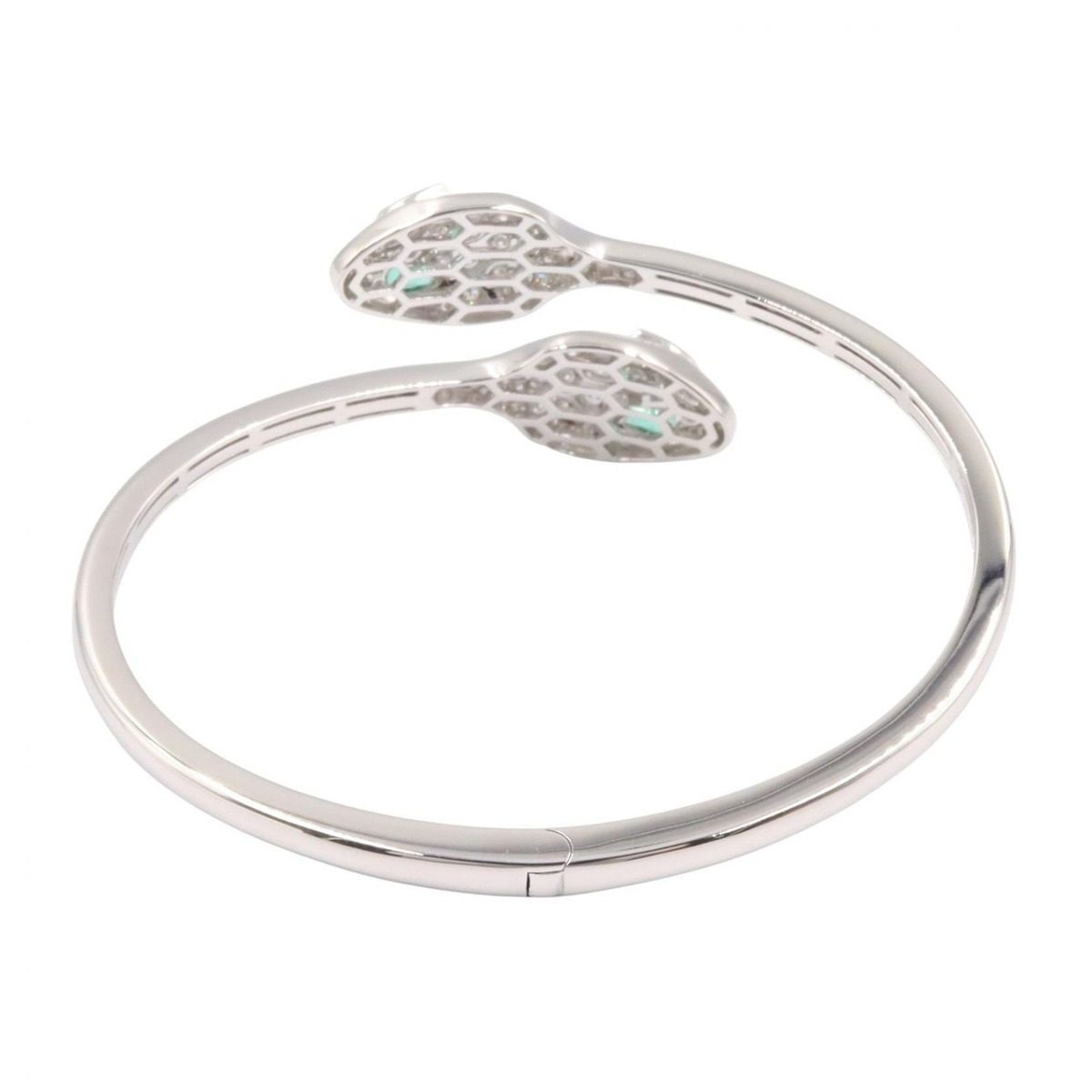 Bvlgari Bracelet Serpenti Sedutto Ri Emerald Diamond 17 cm 18k White Gold — view 2