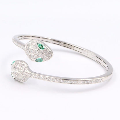 Bvlgari Bracelet Serpenti Sedutto Ri Emerald Diamond 17 cm 18k White Gold — view 4