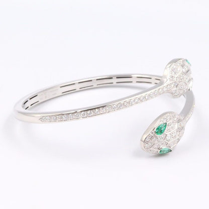 Bvlgari Bracelet Serpenti Sedutto Ri Emerald Diamond 17 cm 18k White Gold — view 5
