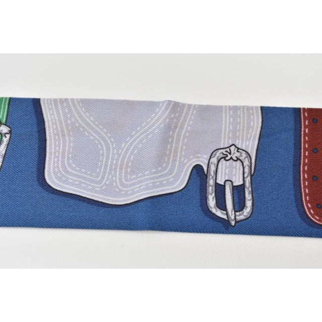 Hermes Twirly Scarf Belt Motif Blue Multi — view 5