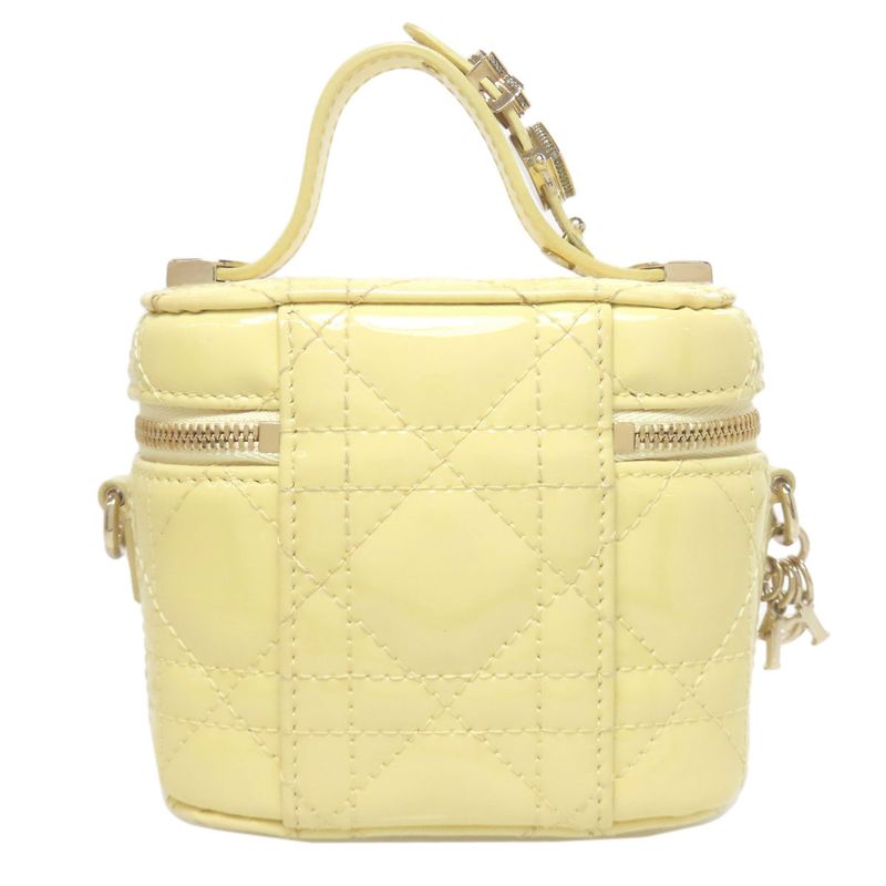 Christian DIOR Micro Vanity Mini Bag 2WAY Handbag Enamel Women