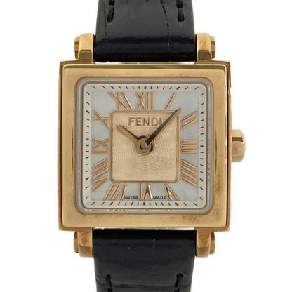 Fendi Watch Leather White Shell Pink Beige