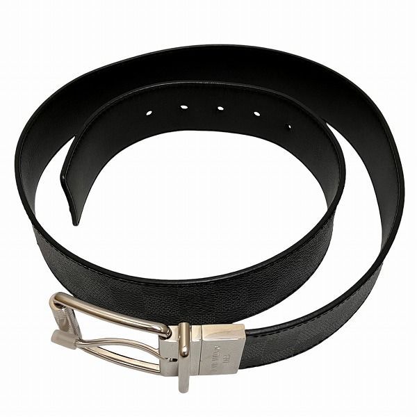 Louis Vuitton Damier Graphite Belt Damier Print M9156 Reversible Branded